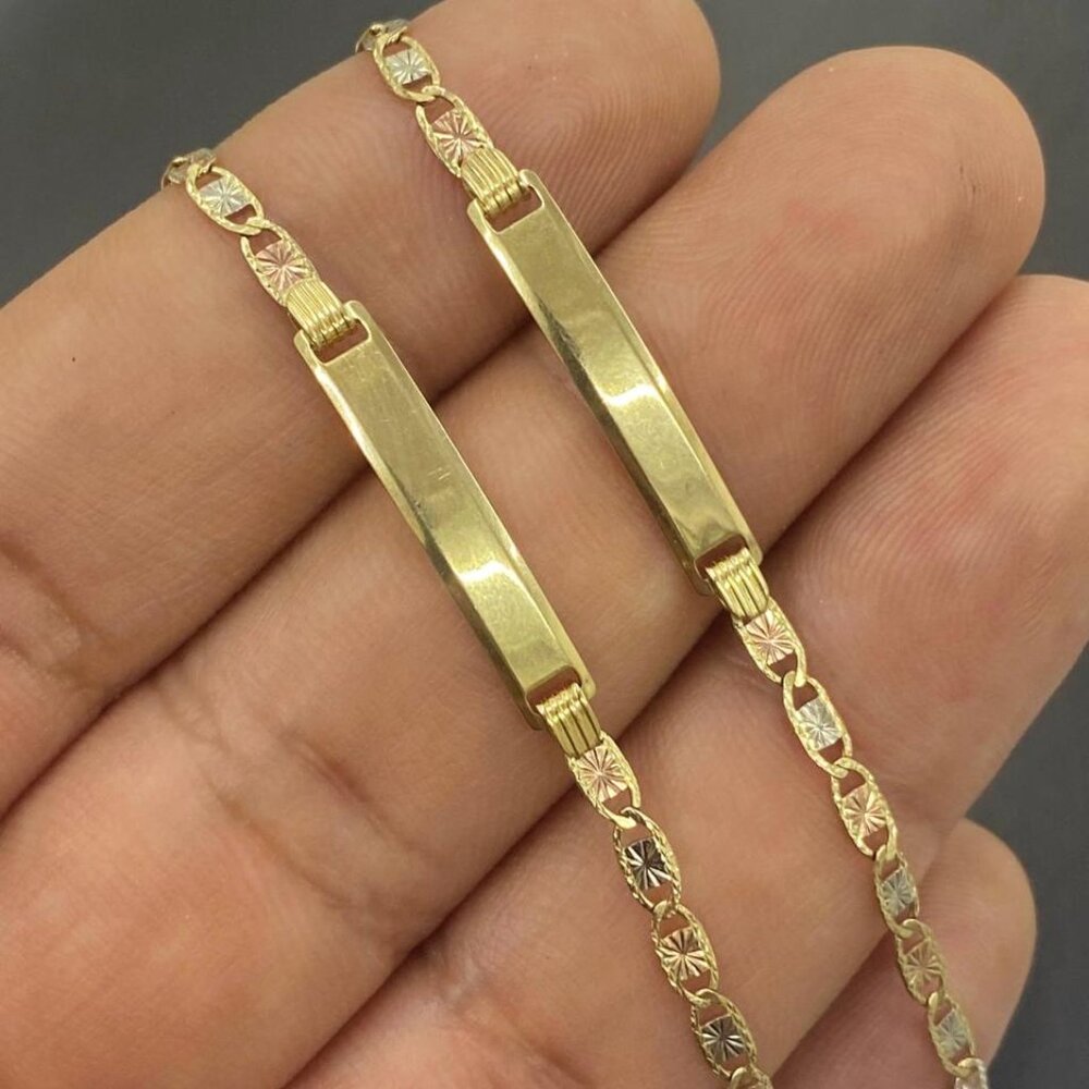Baby ID Bracelet 5.5 10K Real Gold For Newborn Pulsera de Oro Real Para Bebés - Picture 5 of 8